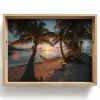 Palmbomen - Hangmat - Strand - Zonsondergang Dienblad Rechthoek middel -z3d_shopping