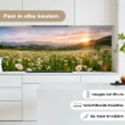 Madelief - Veld - Heuvels - Groen keuken achterwand 2 middel -sfeer4_NL