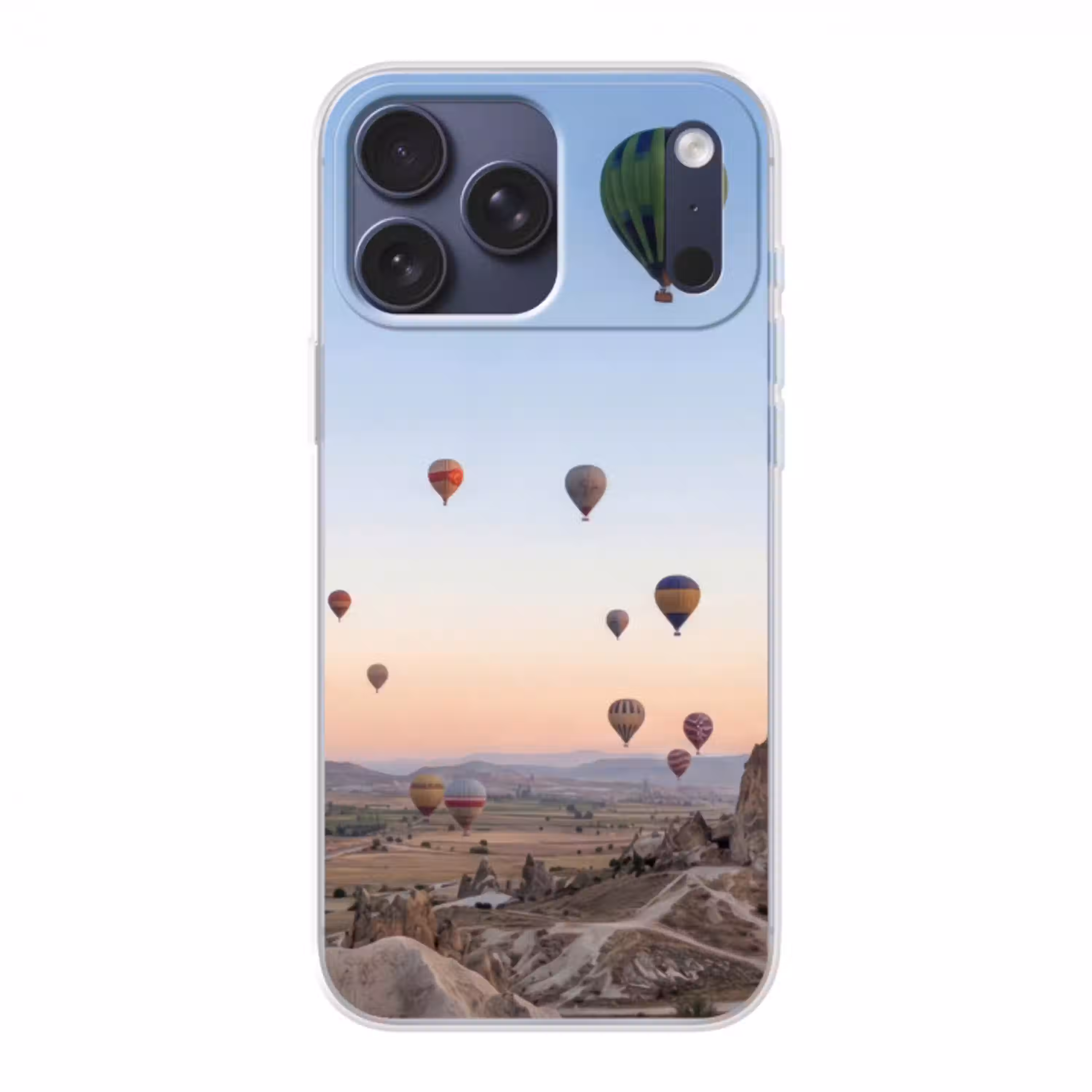 Luchtballonnen - Rotsen - Zonsopgang Telefoonhoesje iPhone 17 Pro Max klein -3d