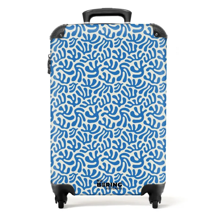 Bladvormige vormen op beige achtergrond NBS - Handbagage koffer - Volwassenen Unisex middel -productfoto_recht