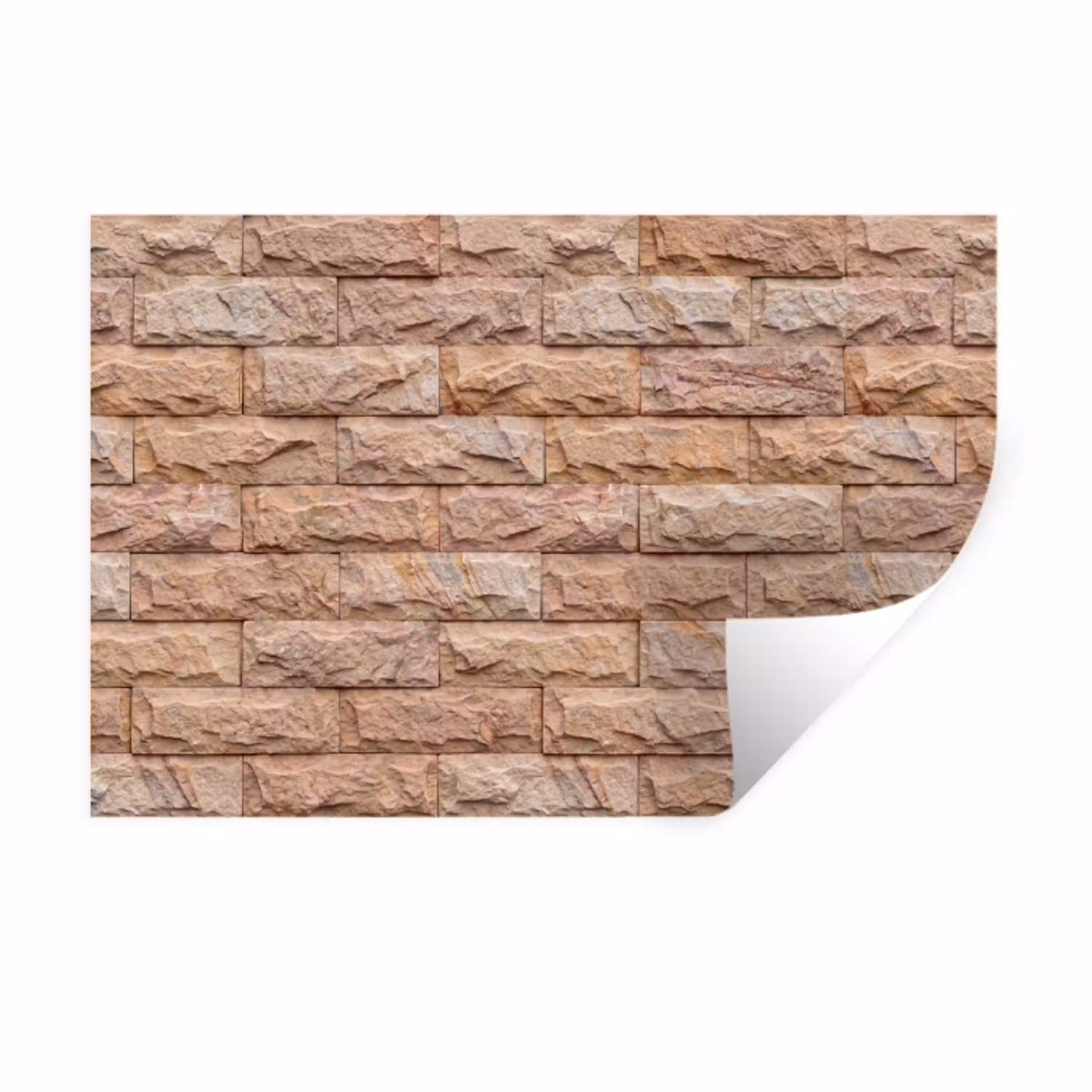 Muur - Steen - Ruw - Textuur - Beige Muursticker klein -3d