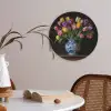 Tulpen - Kleuren - Hout - Vaas Akoestische PET Vilt - Rond klein -sfeer3