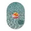 Badeend - Zwemband - Geel Wandcirkel Ovaal Forex klein -3d