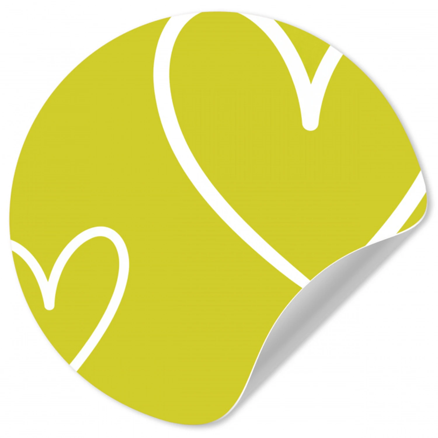 Groen - Hartjes - Wit Wandcirkel behangsticker klein -3d