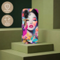 Vrouw - Portret - Abstract - Paars Toughcase MagSafe Apple iPhone 17 klein -USP_PrintM_DE