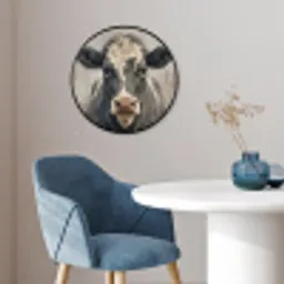 Koe - Portret - Dieren - Modern Fotolijst rond zonder passe partout klein -sfeer2
