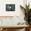 Geit - Hoorns - Kokskleding tuinposter los doek klein -sfeer7