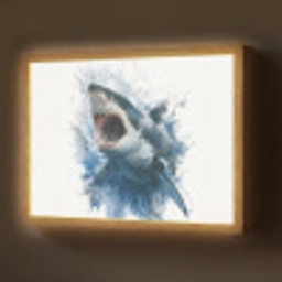 Haai - Blauw - Water Light Box met batterij (Wandlamp) middel -z3d_website