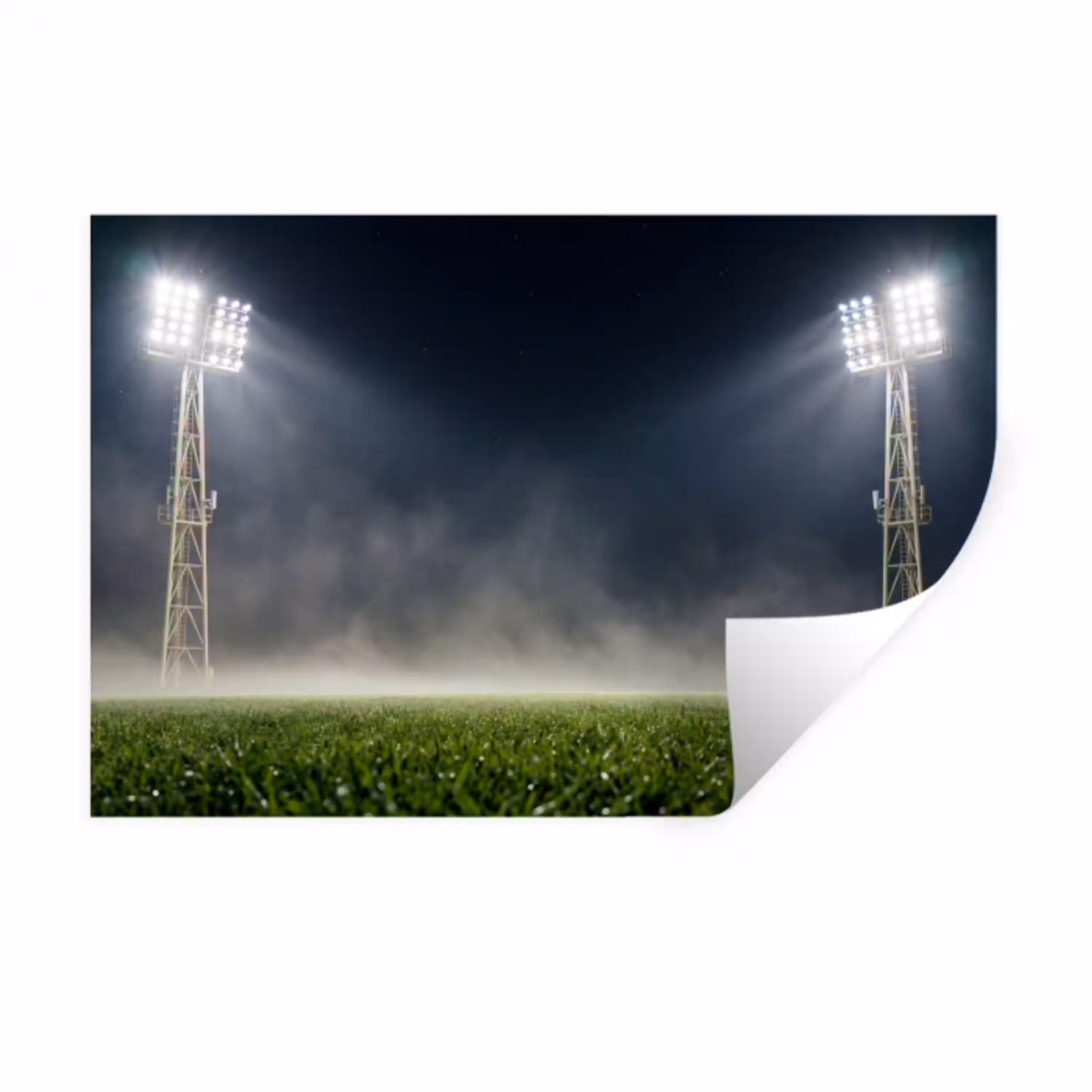 Stadion - Lichtmast - Sport - Nacht Muursticker klein -3d