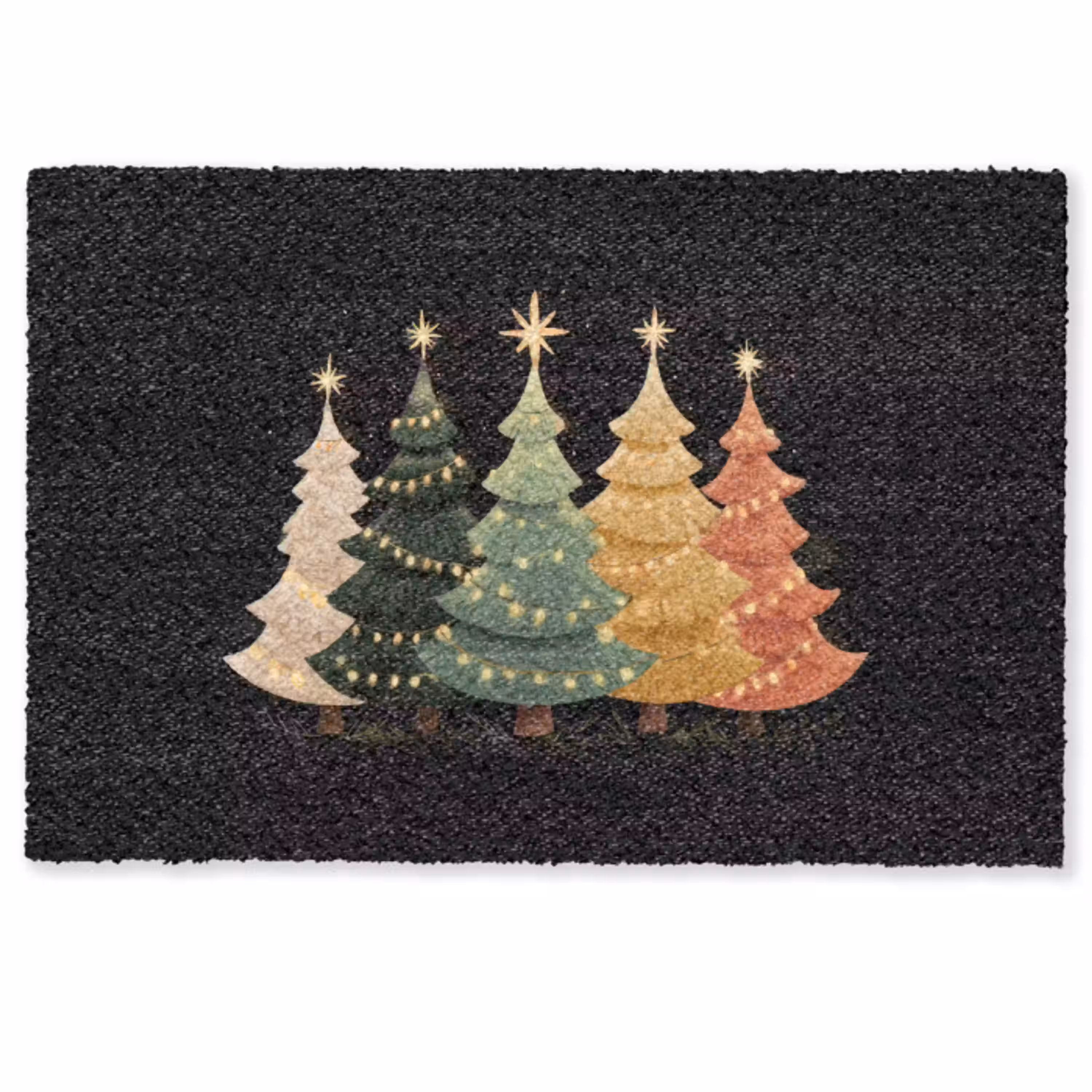 Kerstbomen - Kleurrijk - Lichtjes - Ster Deurmat klein -zkaufland3d