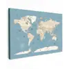 Wereldkaart - Oceaan - Realistisch - Blauw canvas 2cm klein -z3d