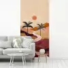 Heuvels - Palmbomen - Abstract fotobehang vinyl groot -woonkamer