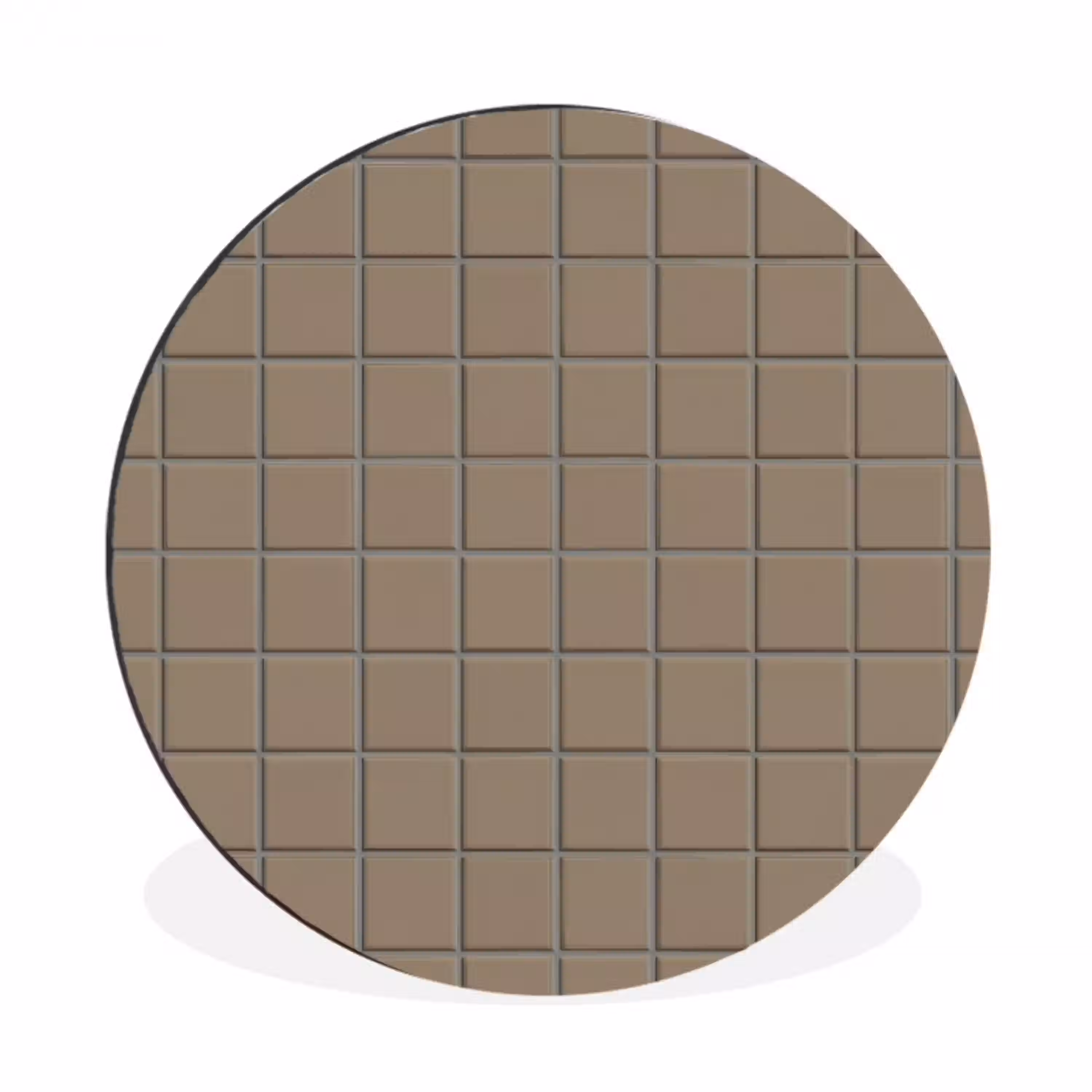 Tegel - Patroon - Taupe Wandcirkel aluminium klein 190 -3d
