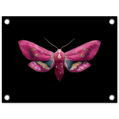 Vlinder - Roze - Nachtvlinder tuinposter los doek klein -3d
