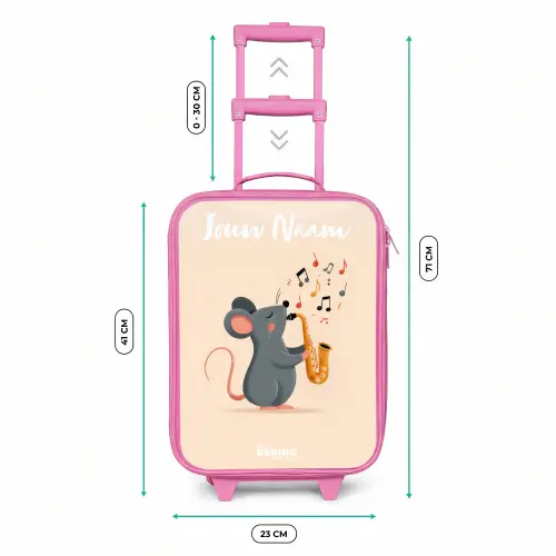 Muis - Saxofoon - Muziek Kinderkoffer - Roze klein -productfoto_formaten