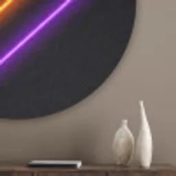 Esthetiek - Retro - Neon Akoestische PET Vilt - Rond klein -sfeer5_closeup