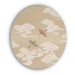 Vogels - Vliegen - Beige Akoestische PET Vilt - Rond klein -3d