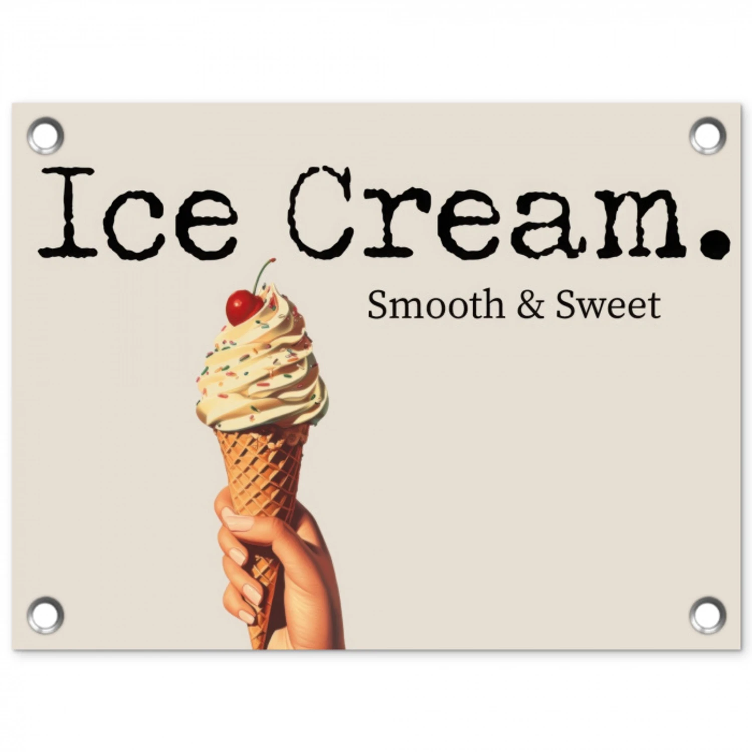 Ice cream - Softijs - Kleurrijk - Kers tuinposter los doek klein -3d