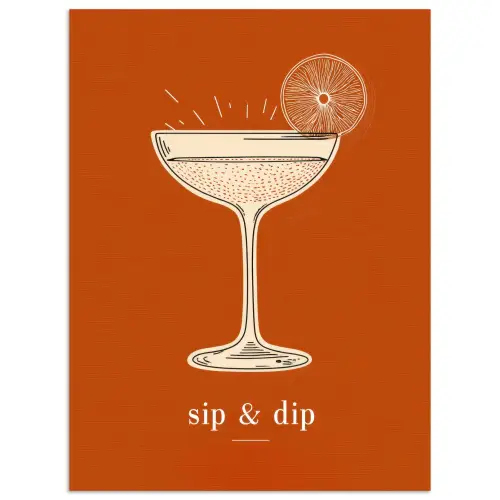 Cocktail - Oranje - Zomer - Quote poster papier klein -3d