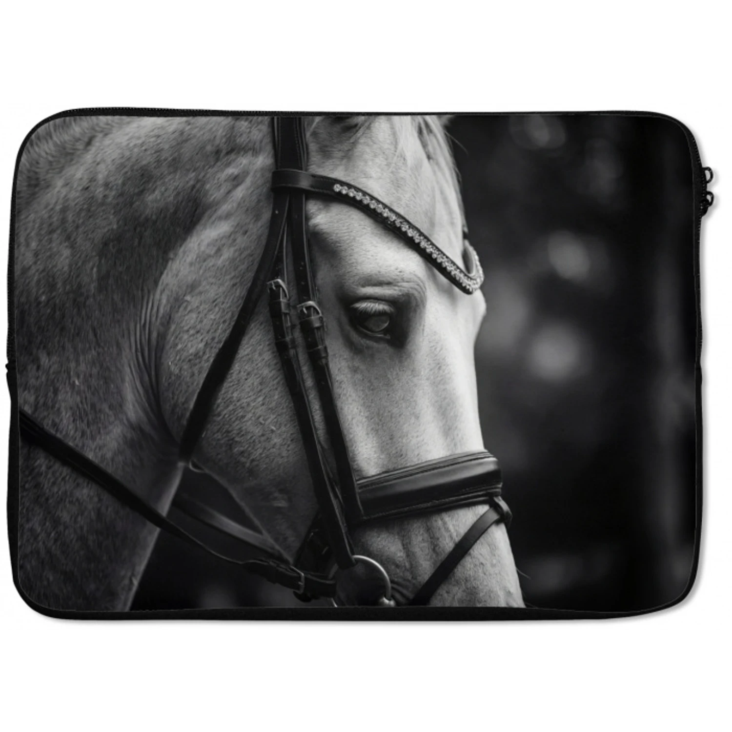 Paard - Schimmel - Portret laptophoes neopreen klein -zkaufland3dotto