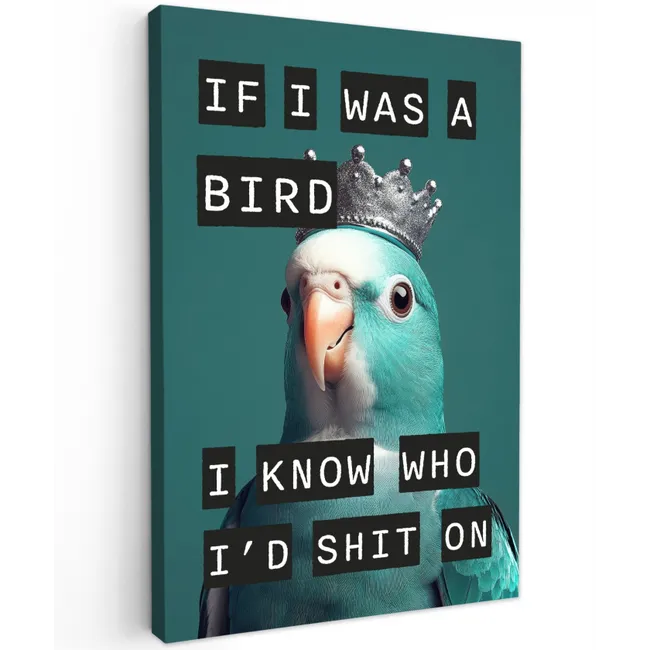 Parkiet - Turquoise - Quotes - Decoratie Tuinposter op houten frame 2 cm dik klein -3d