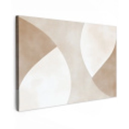 Bruin - Japandi - Abstract Tuinposter op houten frame 2 cm dik klein -3d
