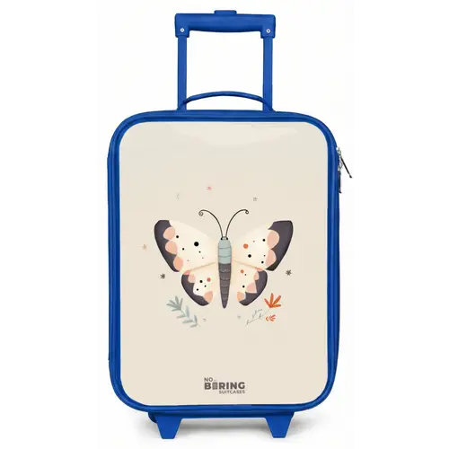 Vlinder in neutrale pastel kleuren Kinderkoffer - Blauw klein -zz3dotto