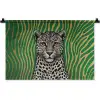 Panter - Zebrapatroon - Groen Wandkleed katoen klein -zz3d