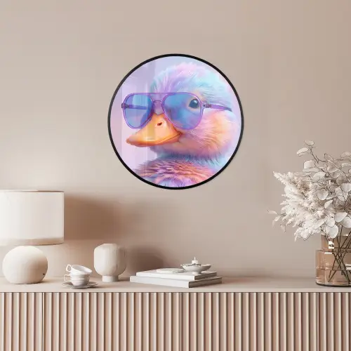Eend - bril - Pastel Fotolijst rond zonder passe partout klein -sfeer3