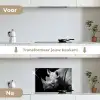 Dieren - Neushoorn - Zwart - Wit - Portret keuken achterwand spatscherm klein -voor_na_NL