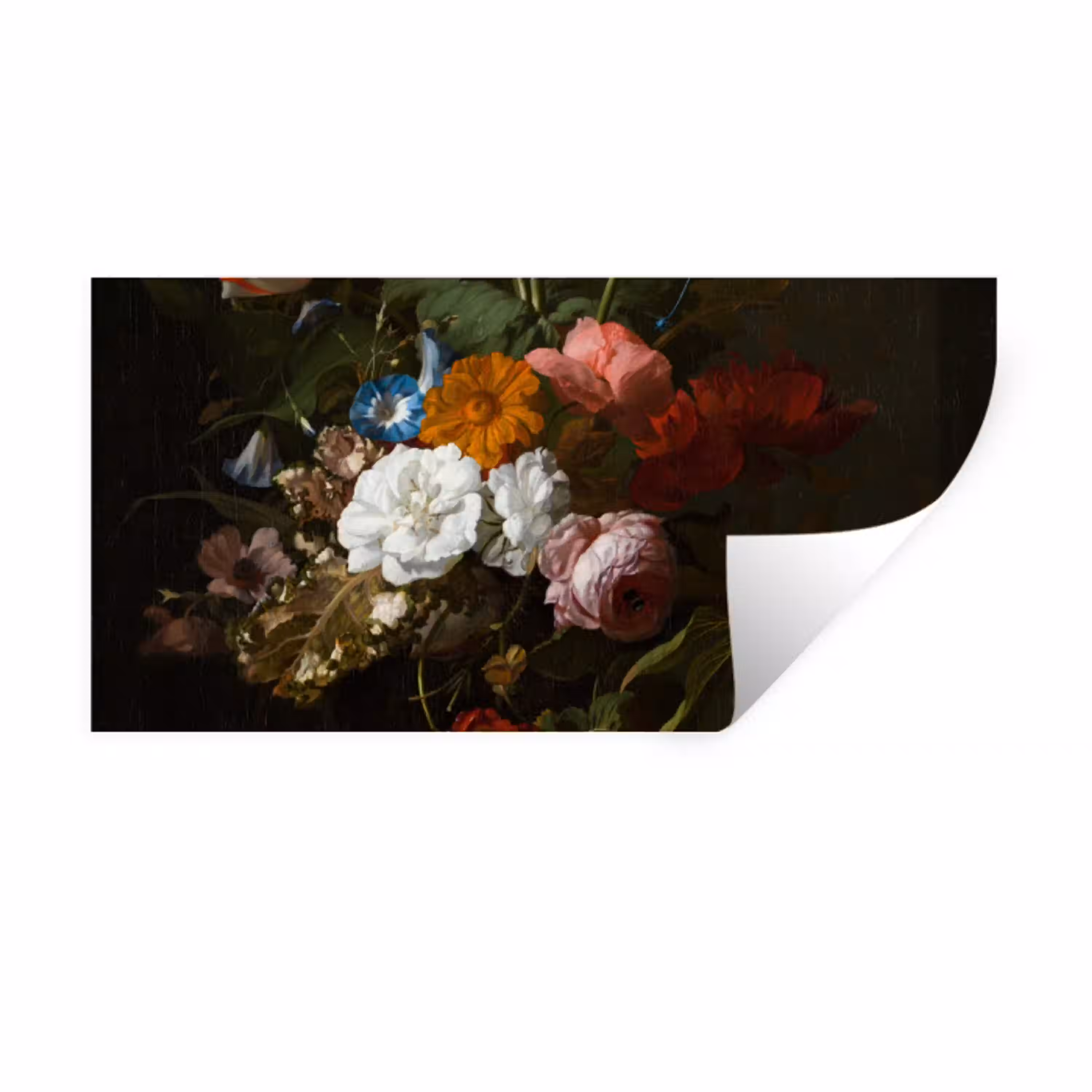 Vaas met bloemen - Schilderij van Rachel Ruysch Muursticker klein -3d