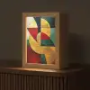 Abstract - Kerst - Goud - Rood - Groen Light Box met kabel (Tafellamp) klein -z3d_website