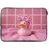 Badeend -Strik - Roze laptophoes neopreen klein -zkaufland3dotto