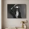 Discobal - Gezicht - Glamour - Zwart Textielframe - compleet frame klein -sfeer2