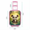 Panda - Bamboebos - Groen Kinderkoffer - Roze klein -productfoto_formaten