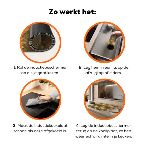 Palm - Waaier - Goud Inductie beschermer vinyl 3mm klein 276 -zzzzzzz-td-werking
