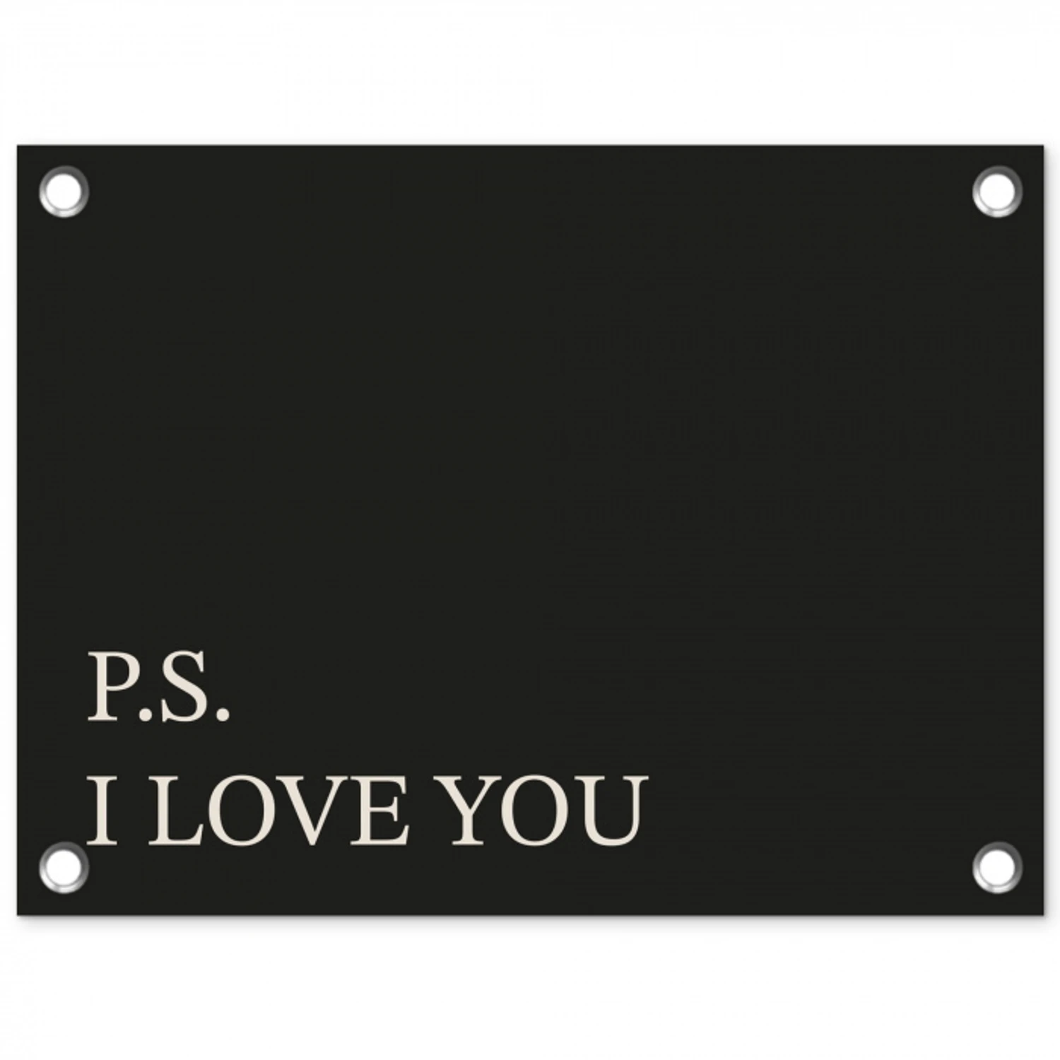 Zwart - Minimalistisch - Valentijn tuinposter los doek klein -3d