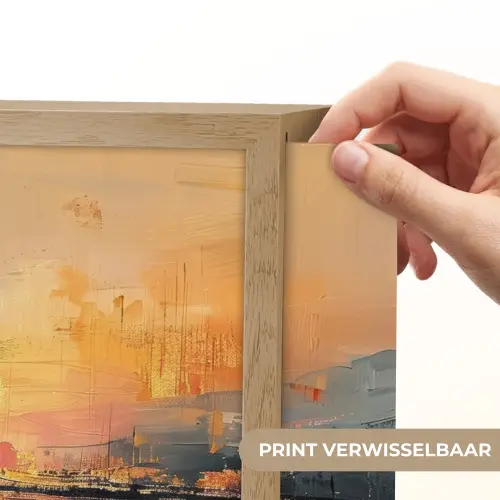 Modern - Abstract - Goud - Roze Light Box met batterij (Wandlamp) middel -USP_websiteprintNL