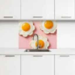 Eieren - Bloem - Roze keuken achterwand 2 middel -3d