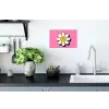 Smiley - Bloem - Roze Muursticker klein -keuken
