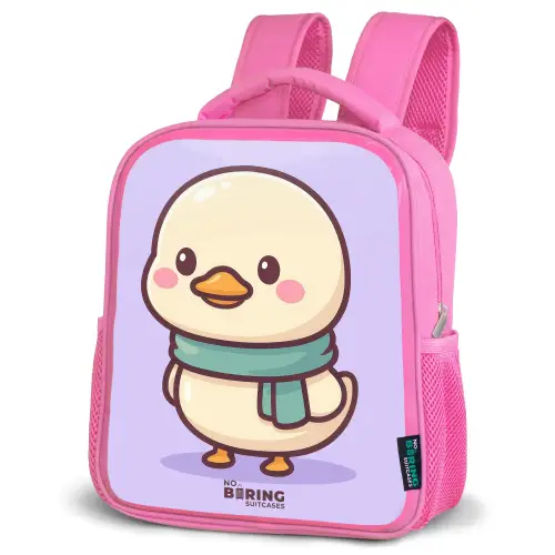 Kawai - Eend - Sjaal Kinderrugzak - Roze middel -schuin