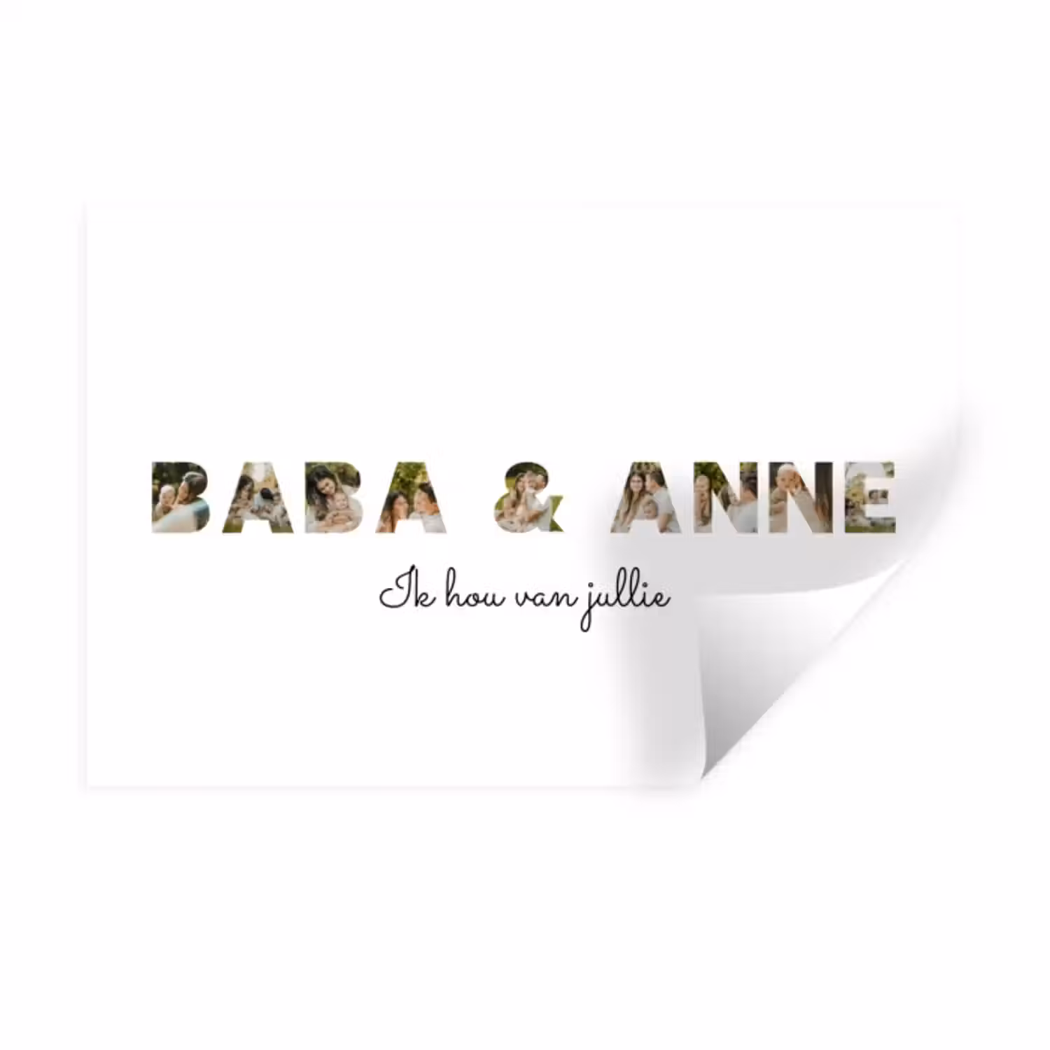 Gepersonaliseerde muursticker - Baba & Anne - Lettercollage