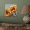 Zonnebloemen - Geel - Wazig aluminium wit klein -sfeer2
