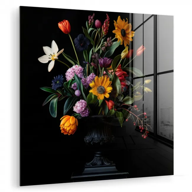 Zonnebloemen - Boeket - Kleurrijk plexiglas 5mm klein -zzzproduct_nieuw