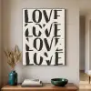 Love - Hart - Beige Textielframe zwart klein -sfeer1