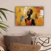 Vrouw - Ogen - Penseelstreken - Geel canvas 2cm klein -sfeer1