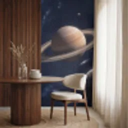 Planeten - Saturnus - Ruimte Behang Vlies klein -sfeer1