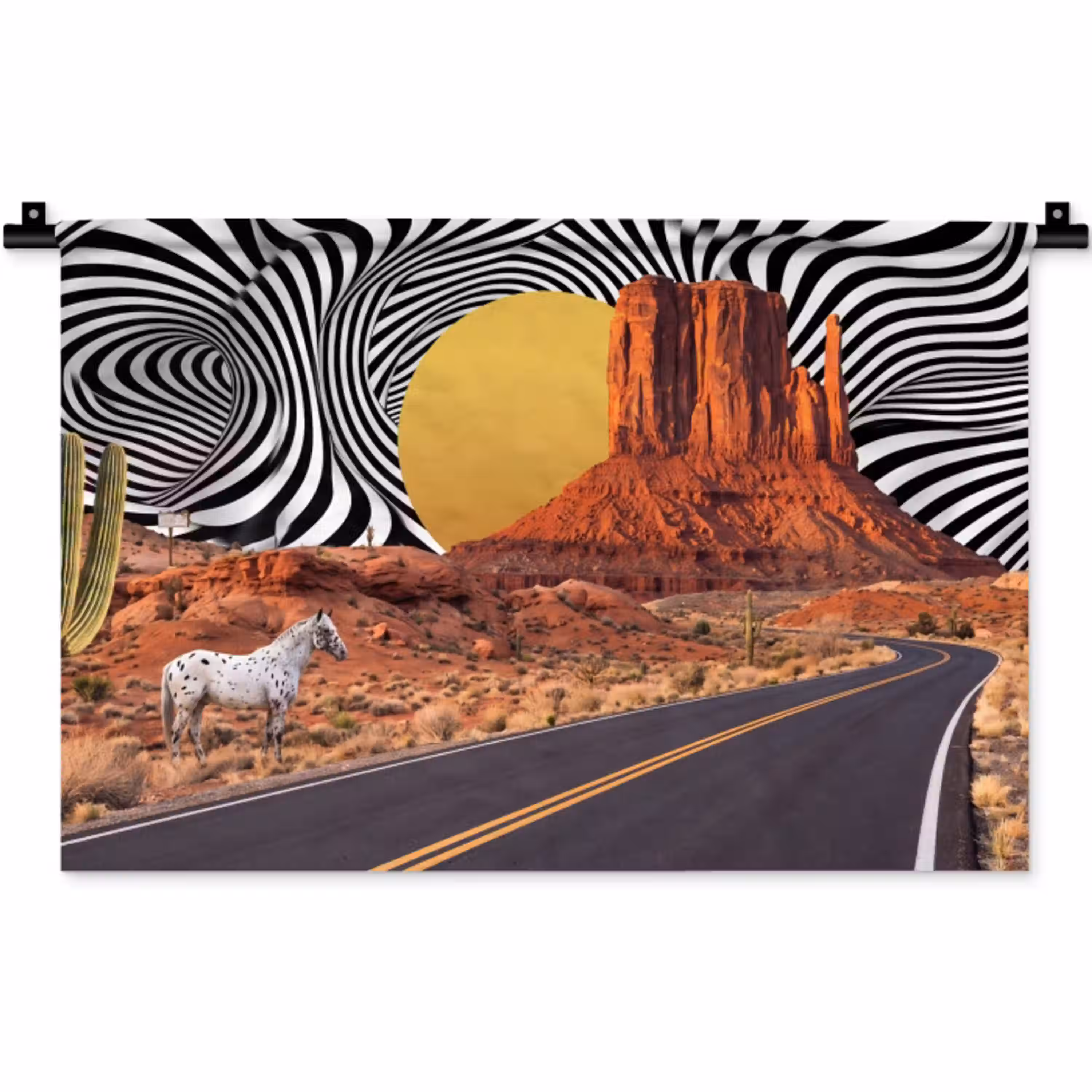 Paard - Woestijn - Natuur Wandkleed katoen klein -zz3d