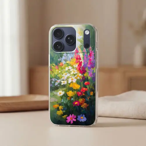 Zomertuin - Sfeervol - Bloemen Telefoonhoesje iPhone 17 Pro klein -sfeer2