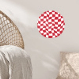 Golvend - Patroon - Rood Wandcirkel behangsticker klein 186 -sfeer4